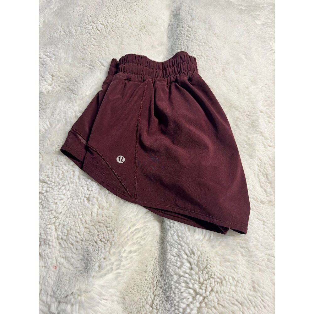 Lululemon Hotty Hot Shorts Size 6 Burgundy Maroon Athletic Running Shorts